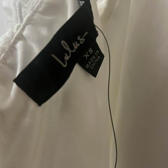 Lulu's White Sheath Dress Puff Sleeve Scoop Neck - Picture 8 of 10